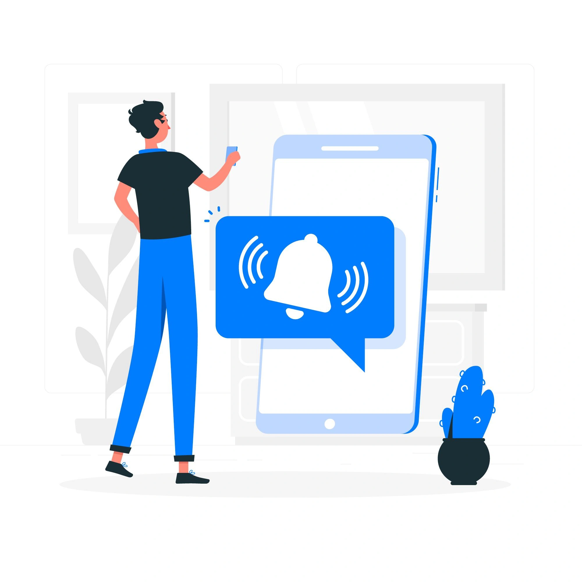 mobile notification alert on screen